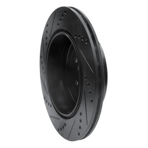 Subaru Impreza Brake Rotor (1) - Rear Right - R1 Concepts - Drilled & Slotted - Black - `03-`04